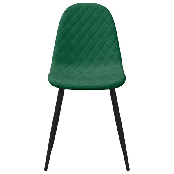 vidaXL Cadeiras de jantar 4 pcs veludo verde-escuro