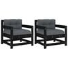 vidaXL Cadeiras de jardim c/ almofad&otilde;es 2 pcs pinho maci&ccedil;o preto