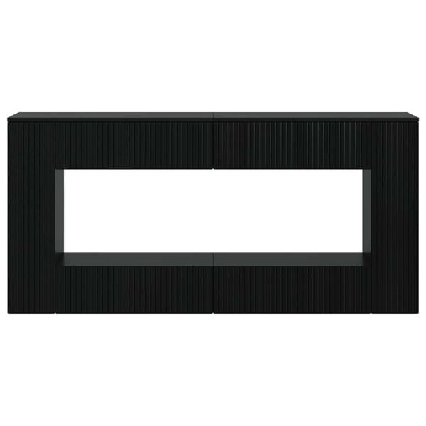 vidaXL Aparador Riscas Preto 155 x 29 x 74 cm Madeira engenheirada