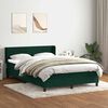vidaXL Cama com molas/colch&atilde;o 160x220 cm veludo verde-escuro
