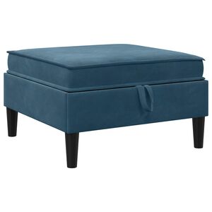 vidaXL Puff com Armazenamento Azul Veludo