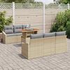 vidaXL Conjunto de Sof&aacute; de Jardim 7 pcs Bege Rattan Sint&eacute;tico