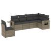 vidaXL 6 pcs conjunto sof&aacute;s de jardim com almofad&otilde;es vime cinzento