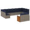 vidaXL Conjunto de sof&aacute; de jardim com 12 pe&ccedil;as e almofadas em rattan sint&eacute;tico cinza