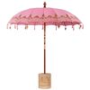 vidaXL Parasol Balin&ecirc;s com Base Rosa &Oslash; 210-220 cm