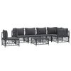 vidaXL 7 pcs conjunto lounge de jardim com almofad&otilde;es a&ccedil;o antracite