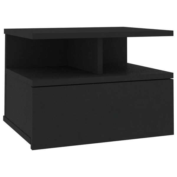 vidaXL Mesa de cabeceira suspensa 40x31x27 cm derivados madeira preto