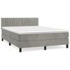 vidaXL Cama com molas/colch&atilde;o 140x200 cm veludo cinzento-claro