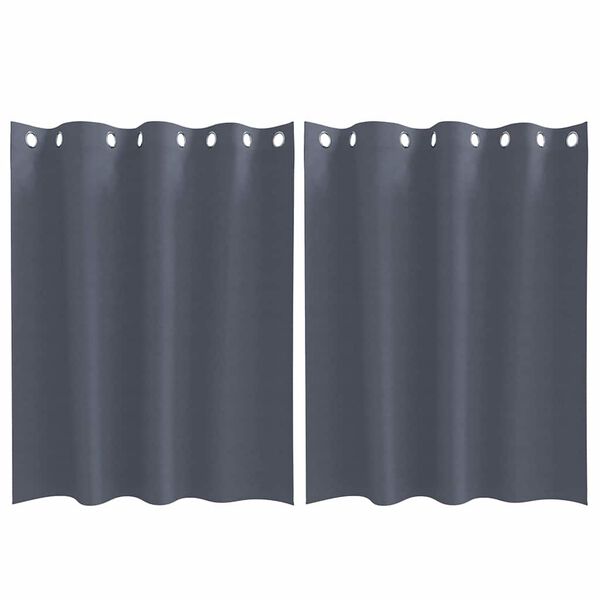 vidaXL Cortinas Blackout com Argolas 2 pcs Antracite 140 x 140 cm
