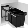 vidaXL Balde do lixo de encastre no arm&aacute;rio cozinha fecho suave 48 L