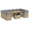 vidaXL 10 pcs conjunto de sof&aacute;s p/ jardim com almofad&otilde;es vime PE bege