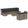 vidaXL 10 pcs conjunto sof&aacute;s de jardim c/ almofad&otilde;es vime PE cinzento