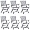 vidaXL Cadeiras exterior dobr&aacute;veis c/ almofad&otilde;es 6 pcs ac&aacute;cia maci&ccedil;a