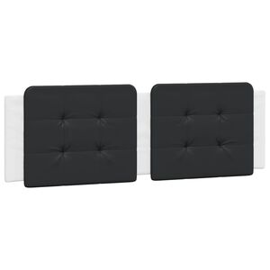 vidaXL Almofad&atilde;o de cabeceira Zadar 160 cm couro artificial preto e branco