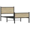 vidaXL Estrutura de cama sem colch&atilde;o 100x190 cm metal carvalho sonoma