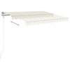 vidaXL Toldo autom&aacute;tico com LED e sensor de vento 300x250 cm creme