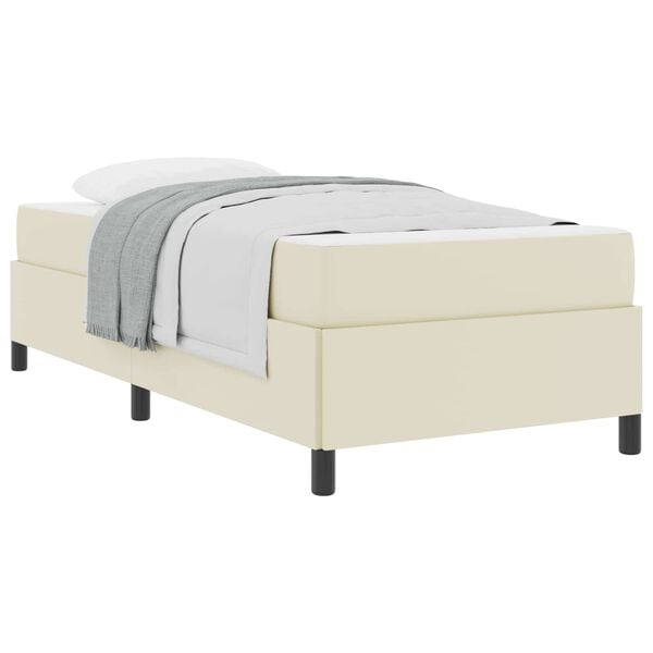 vidaXL Estrutura da Cama com colch&atilde;o Creme 80 x 200 cm tecido