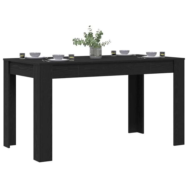 vidaXL Mesa de jantar Carvalho Preto 140 x 74,5 x 76 cm vime PE