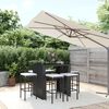 vidaXL 7 pcs conjunto de bar para jardim c/ almofad&otilde;es vime PE preto