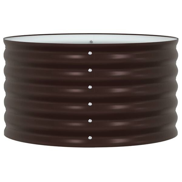 vidaXL Canteiro de jardim elevado Castanho 80 x 80 x 44 cm A&ccedil;o