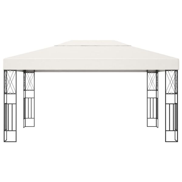 vidaXL Gazebo com cord&otilde;es de luzes LED 3x4 m tecido cor creme