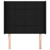 vidaXL Cabeceira de cama c/ abas tecido 83x16x118/128 cm preto