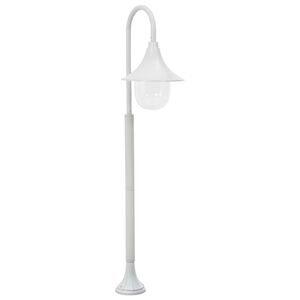 vidaXL Candeeiro de p&eacute; para jardim E27 120 cm alum&iacute;nio branco