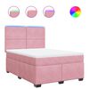 vidaXL Cama com molas/colch&atilde;o 140x200 cm veludo rosa