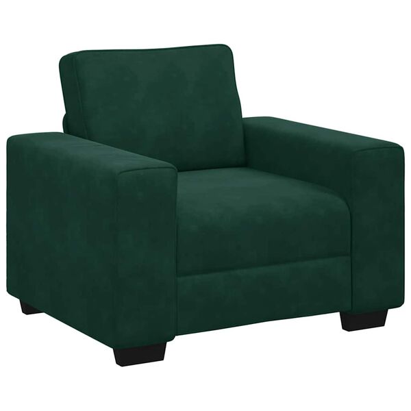 vidaXL Poltrona 100x77x82 cm veludo verde-escuro