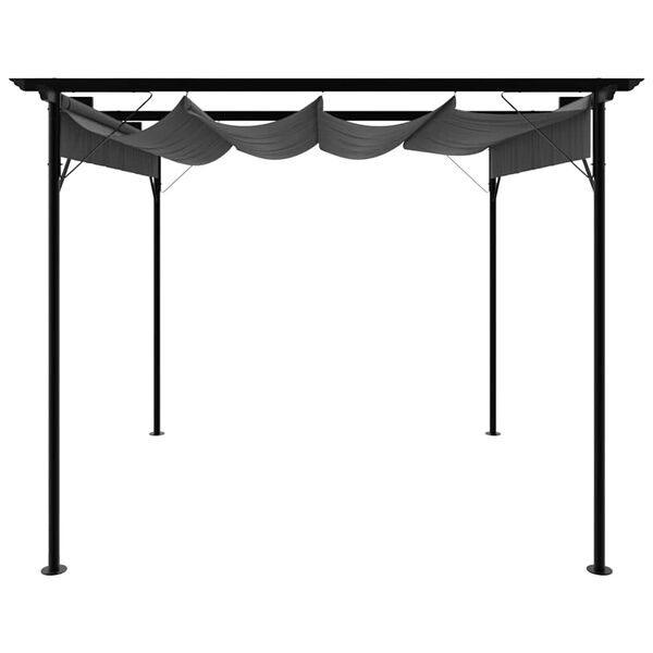 vidaXL P&eacute;rgola com toldo retr&aacute;til 3x3 m 180 g/m&sup2; a&ccedil;o antracite