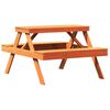 vidaXL Mesa de piquenique 105x134x75 cm pinho maci&ccedil;o castanho-mel