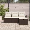 vidaXL Conjunto de Sofá de Jardim 4 pcs Castanho Rattan Sintético