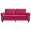 vidaXL Sof&aacute; de 2 lugares veludo 140 cm vermelho tinto
