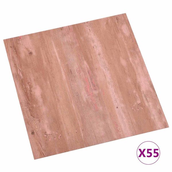 vidaXL Pranchas de Piso 55 pcs Vermelho 5,11 m&sup2; PVC