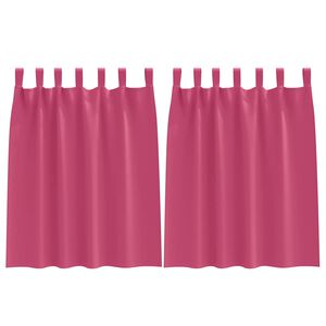 vidaXL Cortinas Blackout com Argolas 2 unid. Rosa Brilhante Poli&eacute;ster