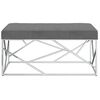 vidaXL Banco 97 cm veludo e a&ccedil;o inoxid&aacute;vel cinzento-escuro