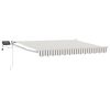 vidaXL Toldo retr&aacute;til manual com LEDs Cinza Claro e Branco