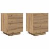 vidaXL Arm&aacute;rio de Cabeceira 2 pcs Carvalho Artesanal 45 x 40 x 55 cm