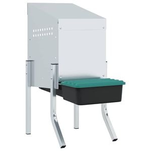 vidaXL Caixa de nidifica&ccedil;&atilde;o para galinhas com 1 compartimento e pernas em a&ccedil;o galvanizado