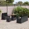 vidaXL Conjunto de Sof&aacute; de Jardim com almofada 8 pcs Preto