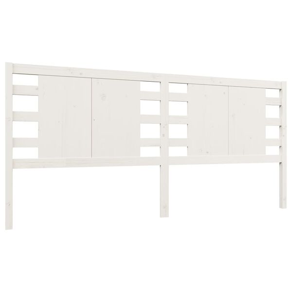 vidaXL Cabeceira de cama 206x4x100 cm pinho maciço branco