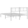 vidaXL Estrutura de cama com cabeceira 140x200 cm metal branco