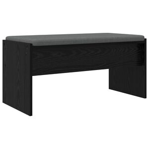 vidaXL Banco de Hall com almofada Carvalho Preto 83 x 38 x 40 cm