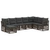 vidaXL Conjunto de Sof&aacute; de Jardim 8 unid. Cinzento vime PE