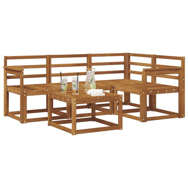 vidaXL Conjunto de Sof&aacute;s para Exterior 5 pcs Natural