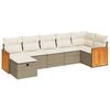 vidaXL 7 pcs conjunto de sof&aacute;s p/ jardim com almofad&otilde;es vime PE bege