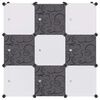 vidaXL Cubos de arruma&ccedil;&atilde;o com 9 compartimentos preto e branco