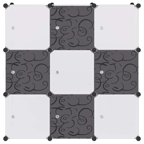 vidaXL Cubos de arruma&ccedil;&atilde;o com 9 compartimentos preto e branco