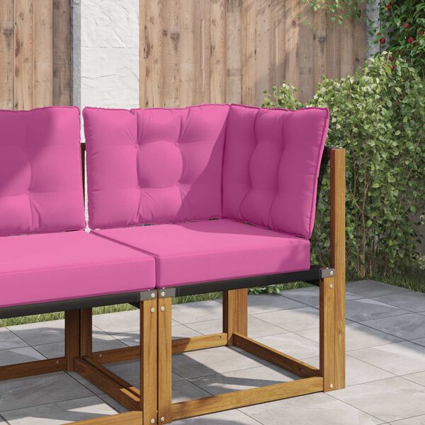 vidaXL Almofada para Sof&aacute; Externo 3 pcs Rosa Poli&eacute;ster