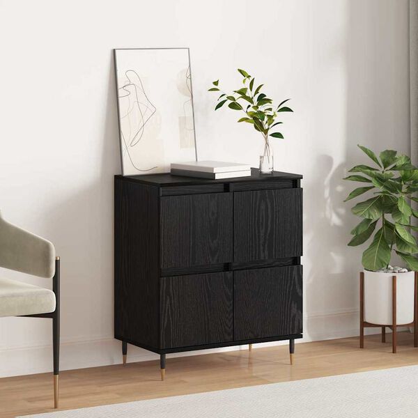 vidaXL Buffet Carvalho Preto 60 x 35 x 70 cm